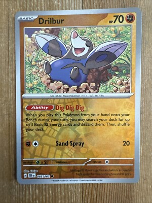 Pokémon TCG Drilbur Scarlet & Violet-Temporal Forces 085/162 Reverse Holo Common
