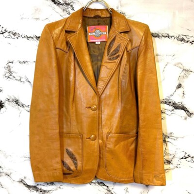 Vintage Ms Pioneer Leather Western Retro Jacket Size 10 made in USA Rare 