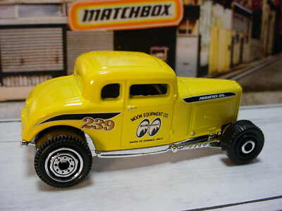 2024 COFFEE CRUISERS V '32 FORD COUPE MODEL B  yellow;MOONEYES Matchbox LOOSE