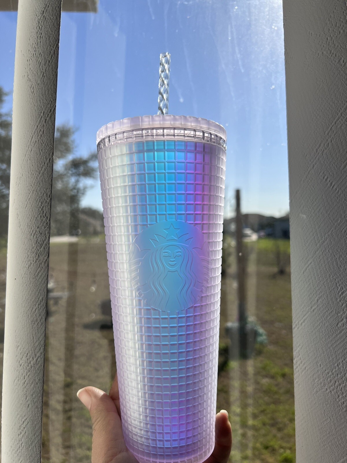 starbucks burgundy grid tumbler