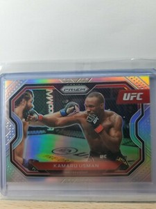 2021 Panini Prizm UFC Kamaru Usman horizontal SILVER Prizm card #151
