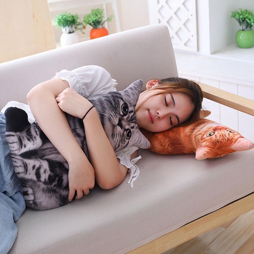 50cm lebensechte 3D-Katze Sofa Kissen Puppe ein Geschenk für Freunde Plüsch R7Q9 - Picture 3 of 7
