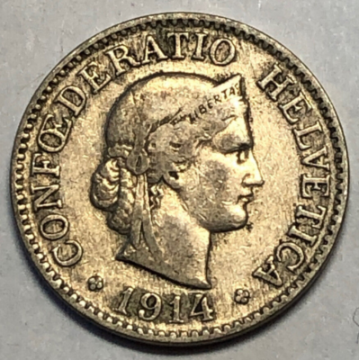 1914-B SWITZERLAND CONFOEDERATIO HELVETICA 10 RAPPEN COIN 🇨🇭 | eBay