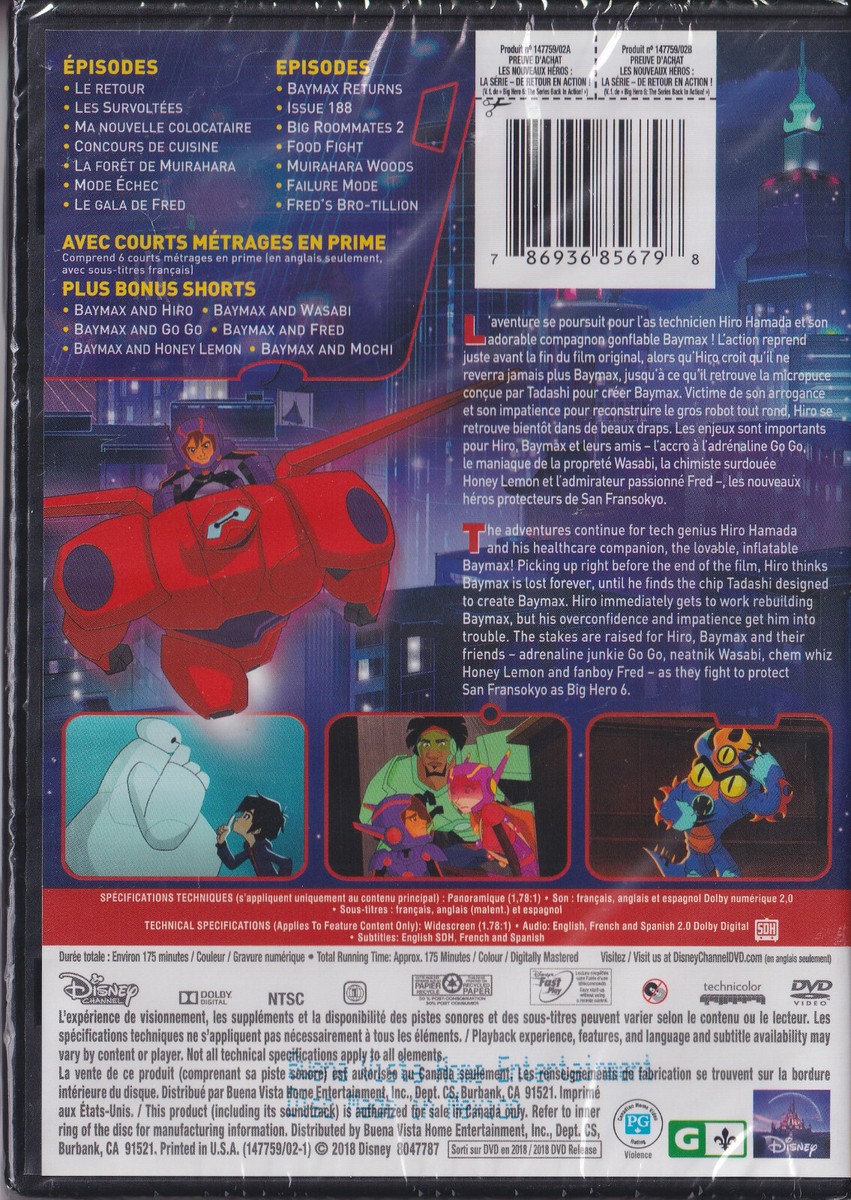 BIG HERO 6 THE SERIES Back In Action! (DVD 2018) NEW SEALED Region
