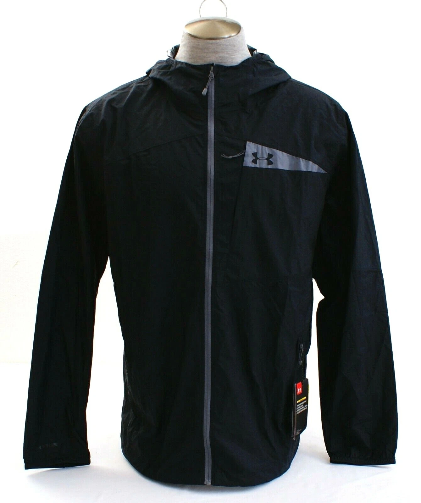 Under Armour Storm Black UA Scrambler Hybrid Zip Front Hooded Jacket Men's NWT