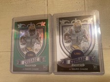 2021 JaMarr Chase Prizm Crusade green prizm and a base prizm