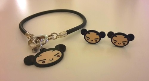 PUCCA Bracciale caucciù chiusura toggle & orecchini a perno - Foto 2 di 2