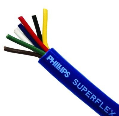Phillips Superflex  3-613 - Bulk Wire - 6/14 Ga.Dark Blue -85F 250 feet, Spool