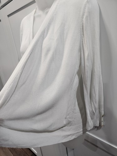 Cyrus Open Front Cardigan Sweater, Women's Size Medium, White 100% Viscose - Picture 2 of 5
