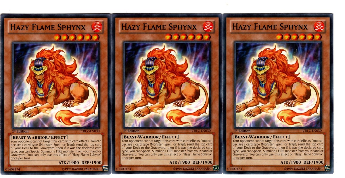 Yugioh - 3X Hazy Flame Sphynx - Common - 1st Edition - CBLZ-EN030