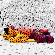 Lisa Frank Rainbow Cheetah Leopard Hunter Big Cat Stuffed Animal Plush 18  