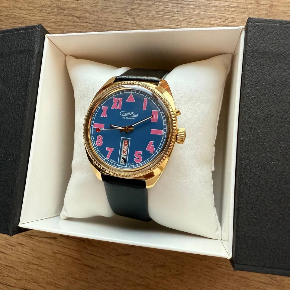 NUEVO Reloj Muy Raro Slava California Rosa 2428 Slava Sandía Hecho en URSS Foto 4 de 4