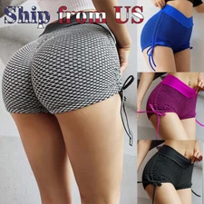 Women's Push Up High Waist Yoga Shorts Sports Pants Casual Gym Workout US