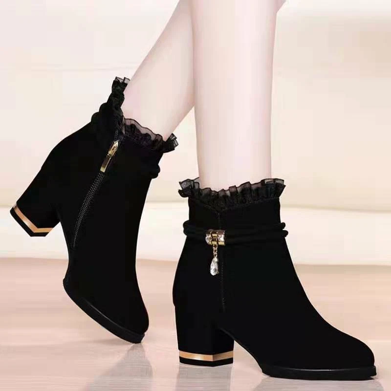 De Invierno De Tacón Alto Para Mujer Botines Cálidos De | eBay