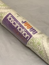 Vintage Embossed Wallpaper John Watson Fascination 70s Green white 1 roll