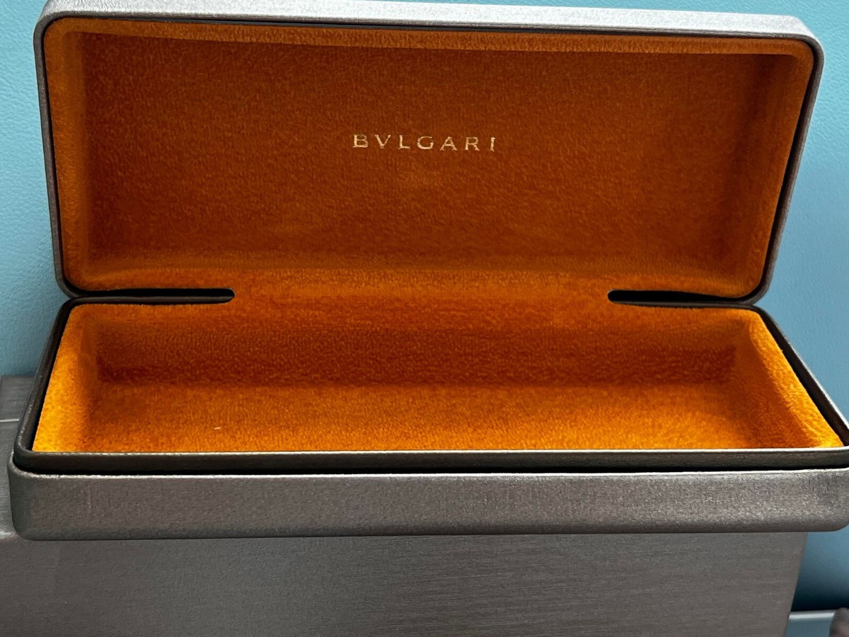 BVLGARI Women's Golden Hard Sunglasses/Eyeglasses Case with Cloth