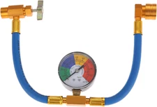 Aupoko R134A AC Refrigerant Charge Hose Kit, 1/2’’ Self-Sealing Valve Can, and R