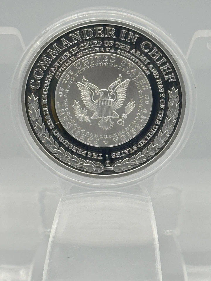 Commander in Chief RARE Set of 5 Silverplate Comm. Coins - Image 2 of 4