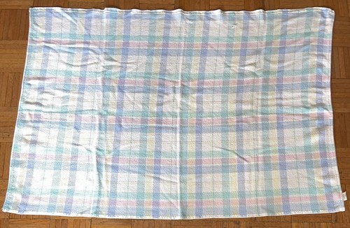 Gerber Thermal Weave Crib Blanket Blue Yellow Pink Aqua 71810 Cotton USA 50” - Picture 4 of 8
