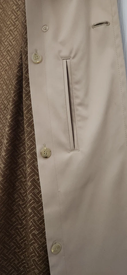 Gabardina para mujer Cole Haan beige tostado nude forrada de lana con cinturón talla 4 $428 Foto 3 de 4