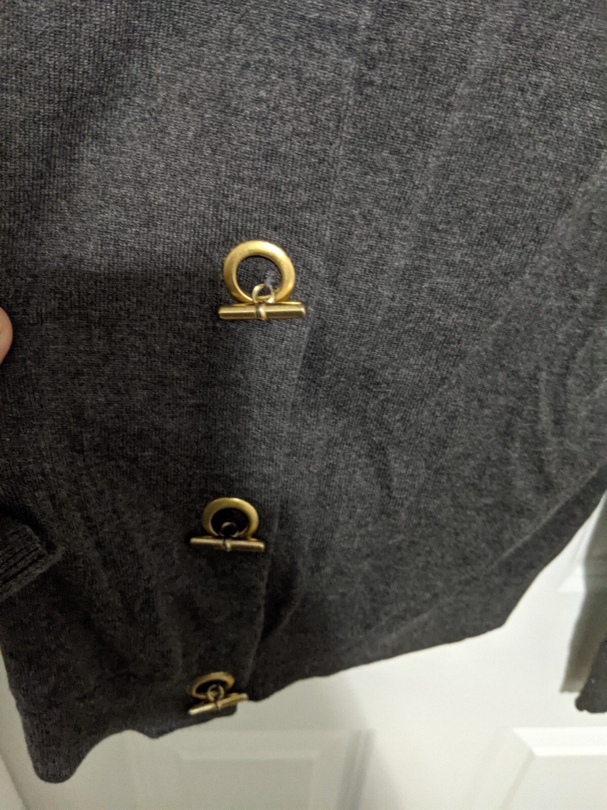 ELLEN TRACY Charcoal Grey Toggle Button Knit Visc… - image 5