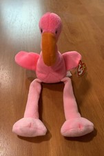 1995 Ty Beanie Babies Pinky the Flamingo Plush Toy 04072 Rare With Errors