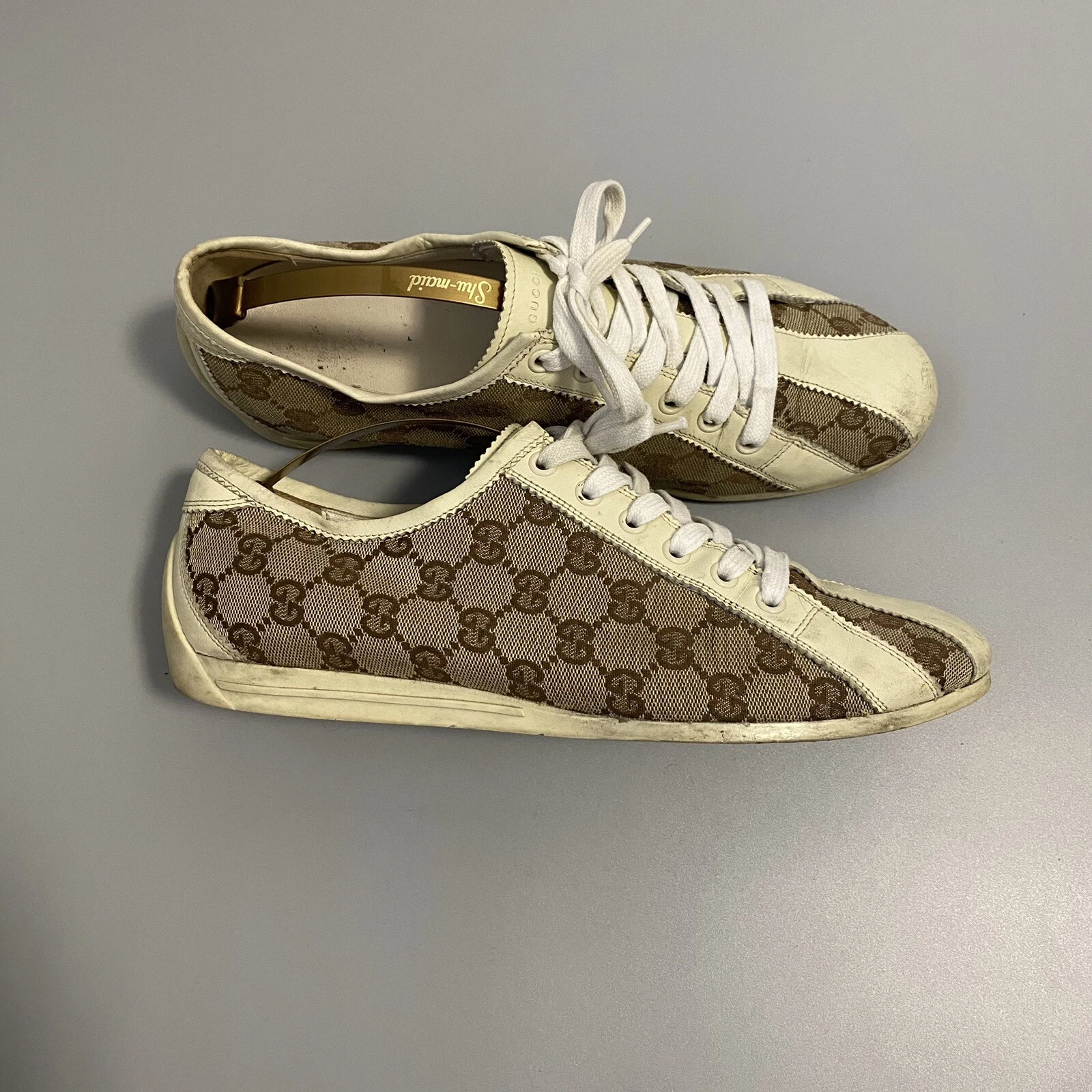 Baskets basses homme Gucci monogramme vintage US 8 Made in Italy