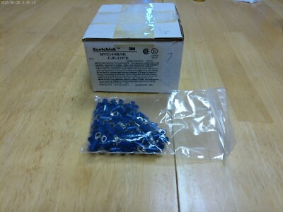 LOT/100 3M MVU14-8R/SK RING CRIMP TERMINALS 16-14 AWG,#8 STUD,NOS
