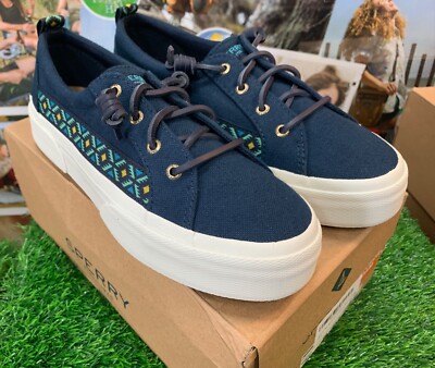 Sperry Women's PIER WAVE HI LTT OAXACA Sneakers Navy Size: US