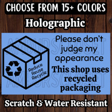 50 RECYCLED PACKAGING STICKERS 2.25" LABELS SHIPPING ECO FRIENDLY THANK YOU