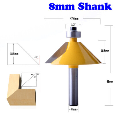 45 degree chamfer edge of the cutter 8 mm shank woodworking forms chamfer cutter