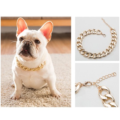 french bulldog gold chain collar