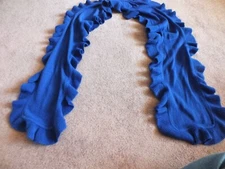 Beautiful Deep Blue Neck Warmer with Ruffled Edge 70x10" NICE