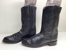 VTG WOMENS JUSTIN WESTERN ROPER DARK GRAY BOOTS SIZE 6 B