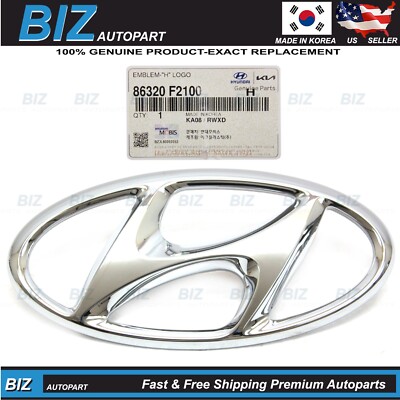 Genuine OEM Hyundai Elantra Front Grille Emblem 2017-2018 – Chrome, 86320-F2100