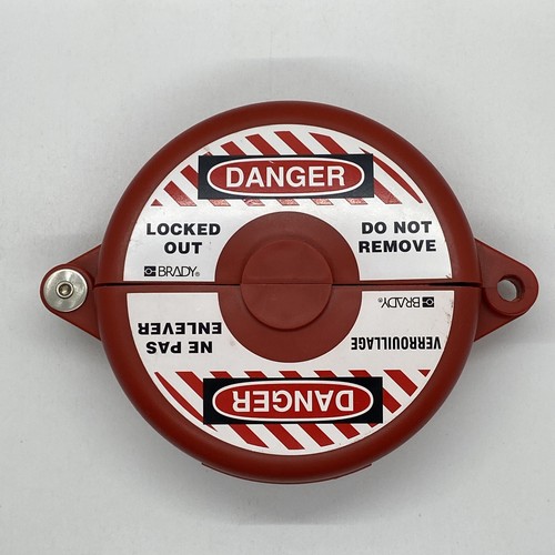 Brady Red Polypropylene Lockout Device - Do Not Remove Label - Donut Valve