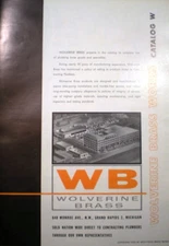 WOLVERINE BRASS WORKS Valve Plumbing Catalog Teflon ASBESTOS Packing 1960's