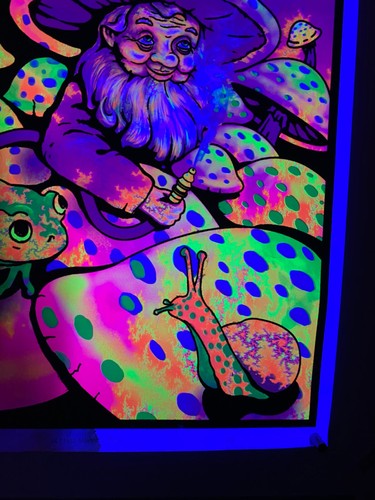 2015 M Kush BLP 1903 Mushroom Man Blacklight Poster 23 x 35" Black Ball Corp - Picture 13 of 16