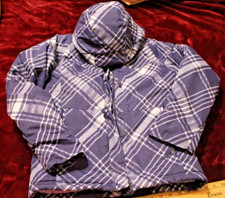 Columbia Omni-Shield Girls Size 14/16 Insulated Coat Jacket Blue Plaid Hood