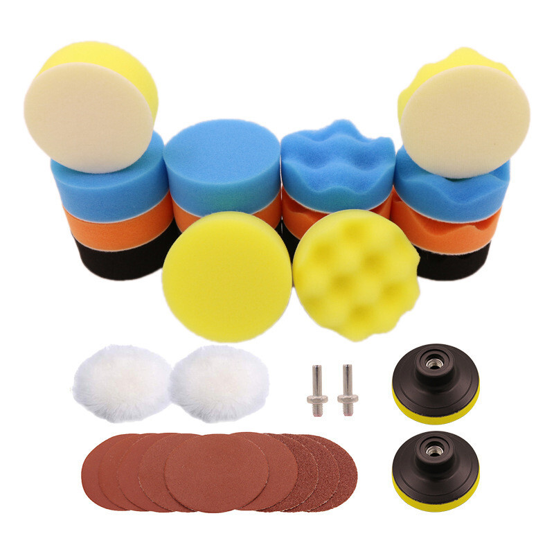 31PCS Foam Drill Polishing Pads Kit Car Hub Waxing Buffing W