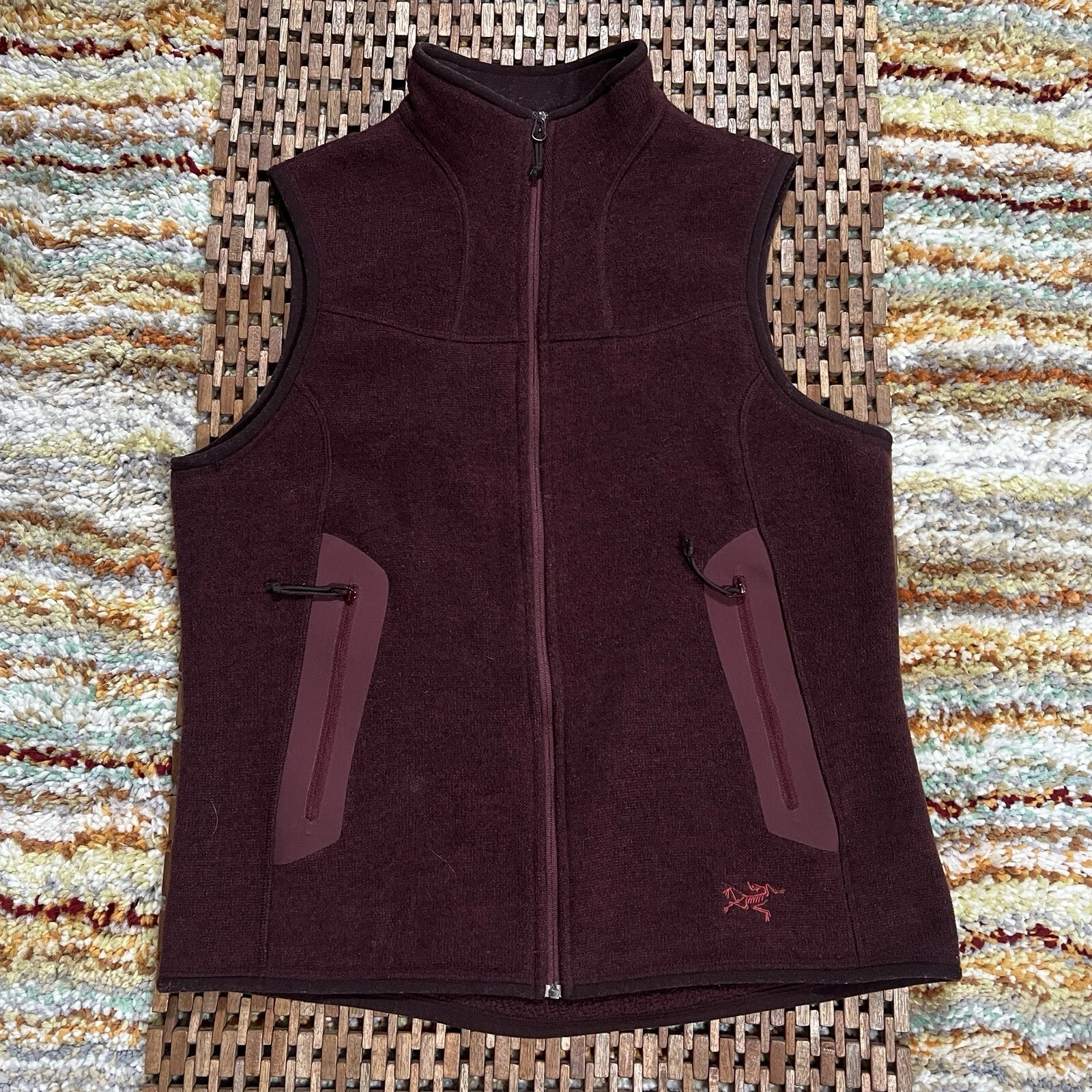 Arc'teryx Covert Polartec Womens Full Zip Fleece Vest Maroon Size Large L