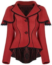Punk Rave Womens Gothic Lolita Shoulder Cape Jacket - Red
