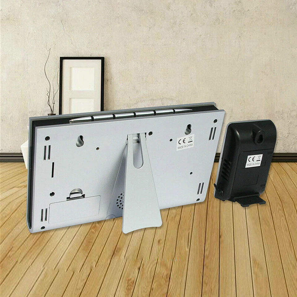 Wireless Weather Color Station Forecast Alarm Clock Temperature w/Outdoor Sensor - Image 3 of 4