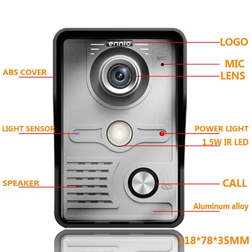 Wired Door Phone Doorbell Touch Key 7" Lcd Video With Ir Camera Home Security AA - Picture 70 of 175