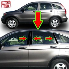 Black Pillar Trim For Honda Crv 07-11 6pc Set Door Cover Piano Window Trim