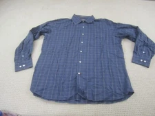 Daniel Cremieux Shirt Mens XL Blue Plaid Casual Button Down Long Sleeve Slim Fit