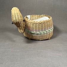 Vintage Wicker Woven DUCK SWAN Country Farm Decor Easter or Plant Basket