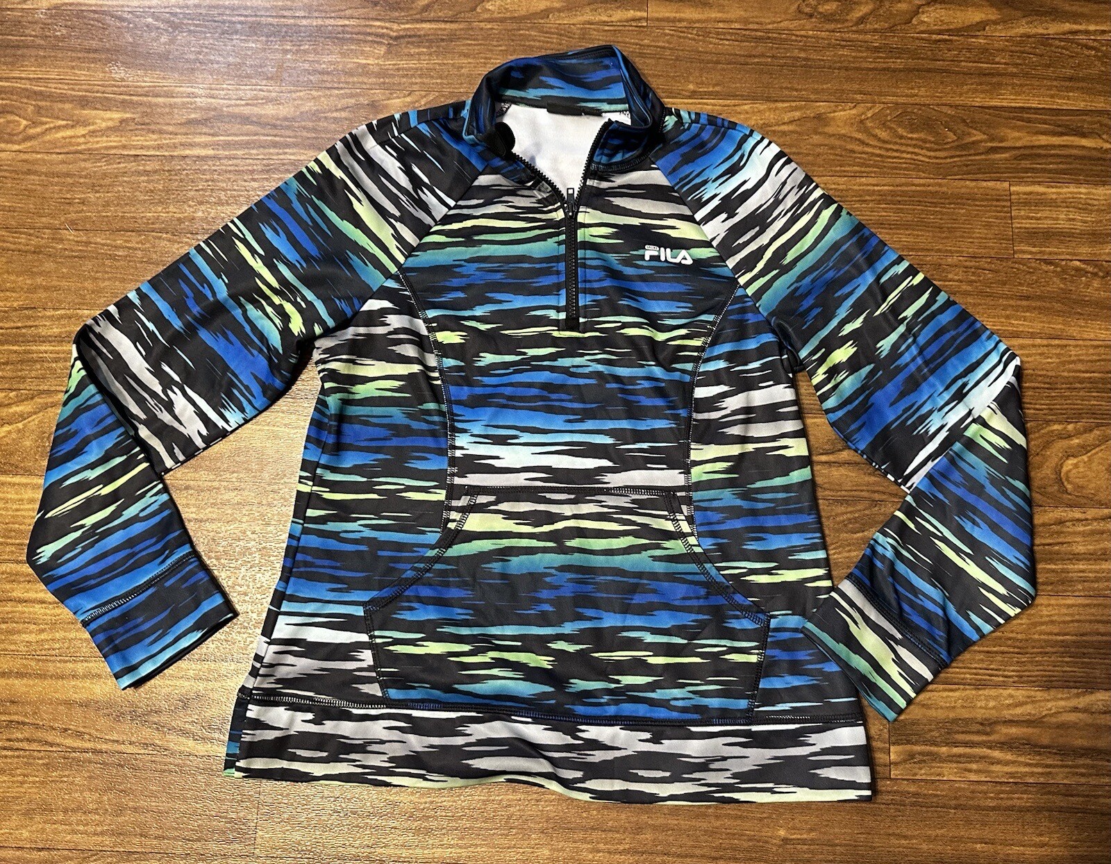 Giacca Fila sportiva blu verde activewear taglia Med