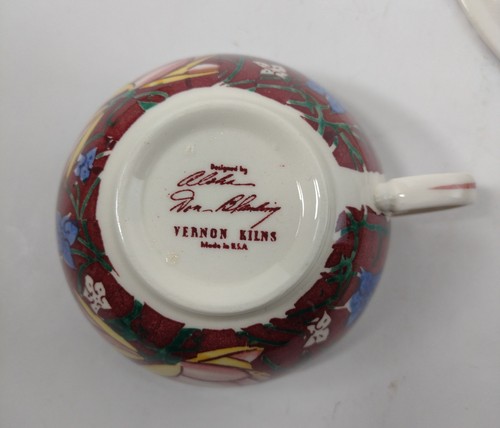Vernon Kilns Metlox LEI LANI Ultra Shape Aloha Don Blanding Cups & Saucers NOS - Bild 8 von 8
