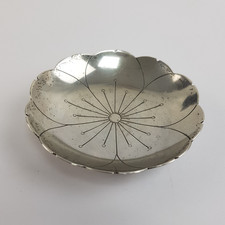 Sterling Silver Roberts & Belk Ltd Flower Footed Trinket Dish 8cm 52g Vtg 1945